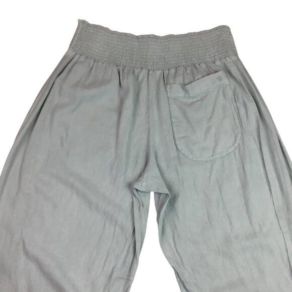 Anthropologie Pilcro Linen-Blend Wide-Leg Pants Cropped Large Gray Womens Large - Picture 5 of 10